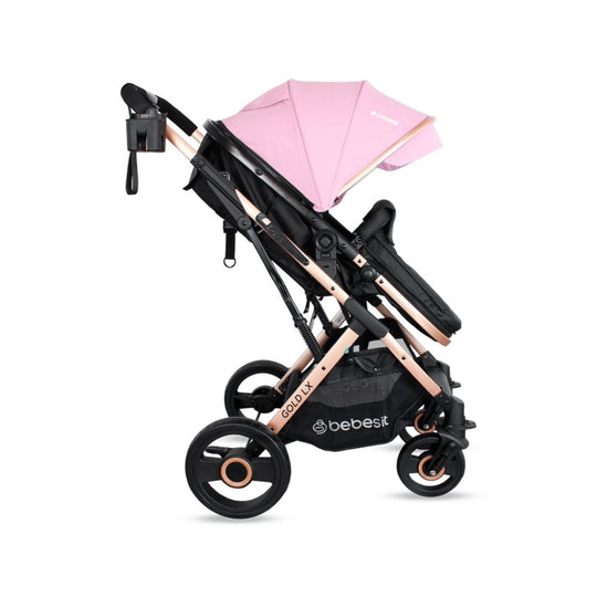 Coche Para Bebé Moises Gold Lx Rosa Bebesit