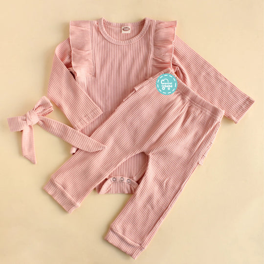 Set de Mameluco, Diadema y Pantalón babysamuu