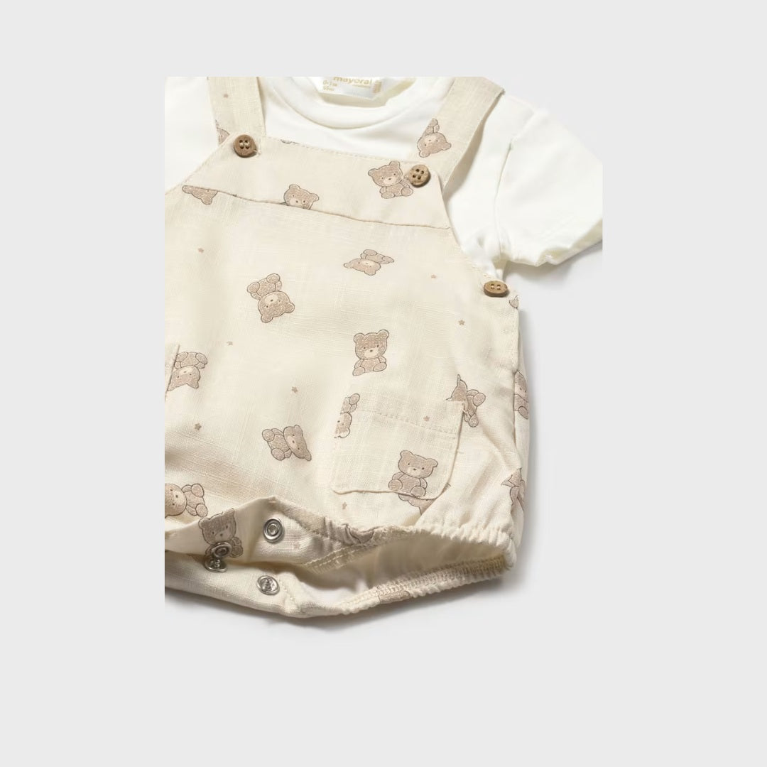 Peto Corto Estampado Con Camiseta Recien Nacido Topo Mayoral