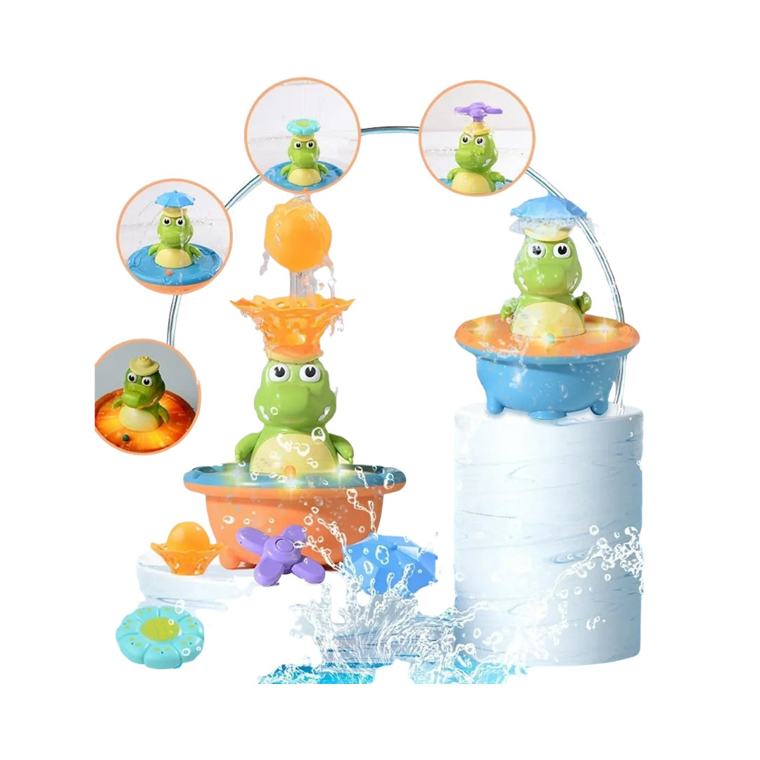 Juguete Para Baño Led y Splash Rociador Cocodrilo
