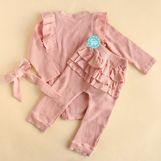 Set de Mameluco, Diadema y Pantalón babysamuu