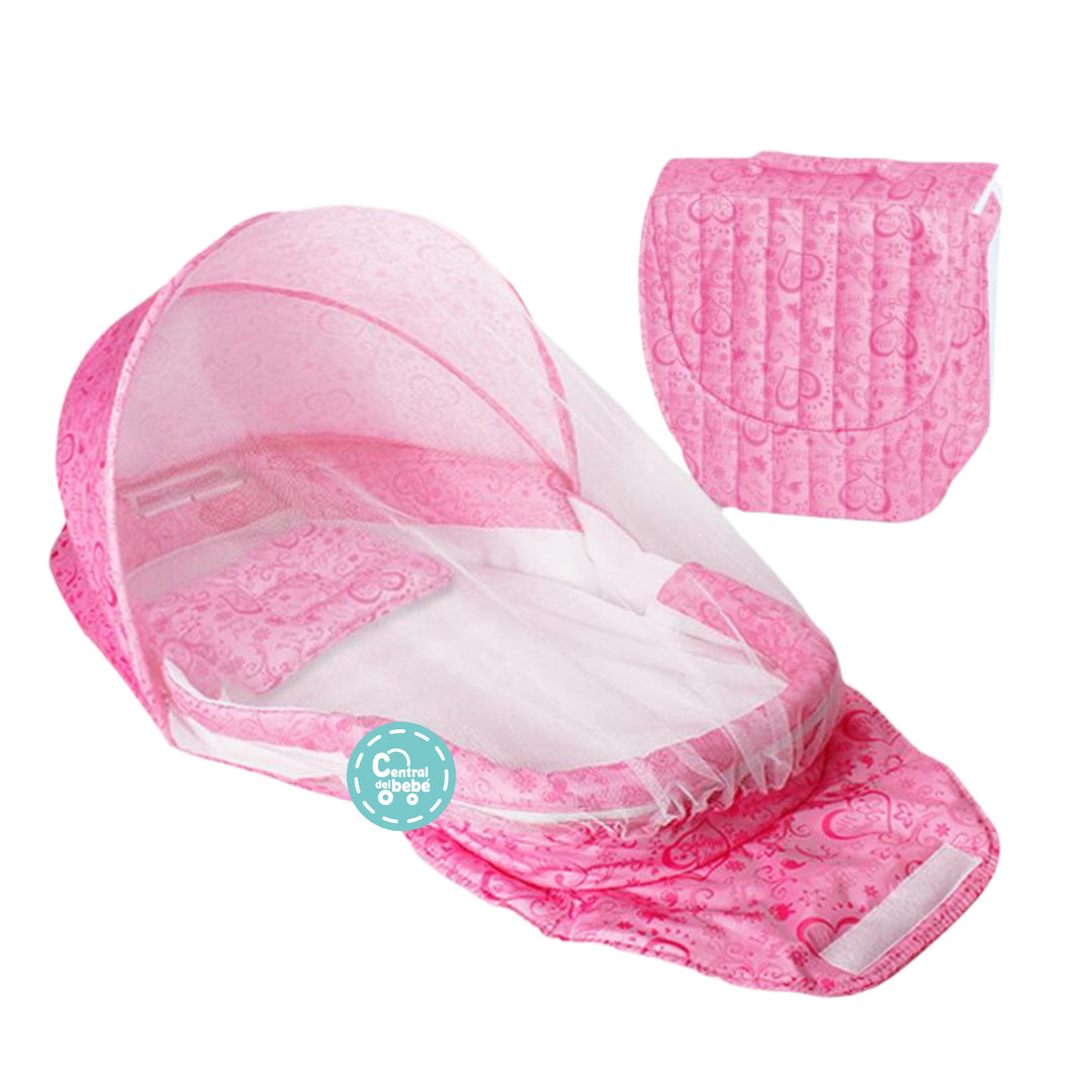 Cuna Plegable Portátil Tiibaby Rosa