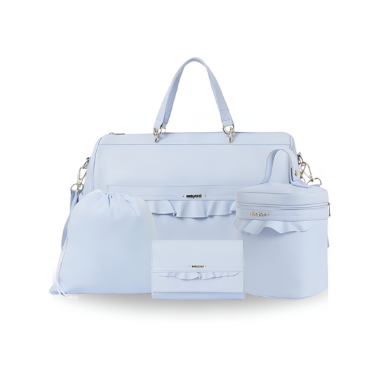 Combo Pañalera Bolso + Nevera y Cambiador Volante Bebé Mayoral Baby Blue