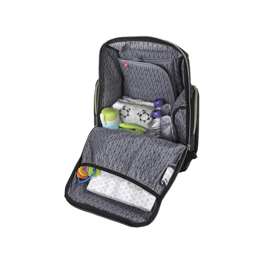 Pañalera Tipo Morral + Cambiador Fisher Price Loop Pack Negro