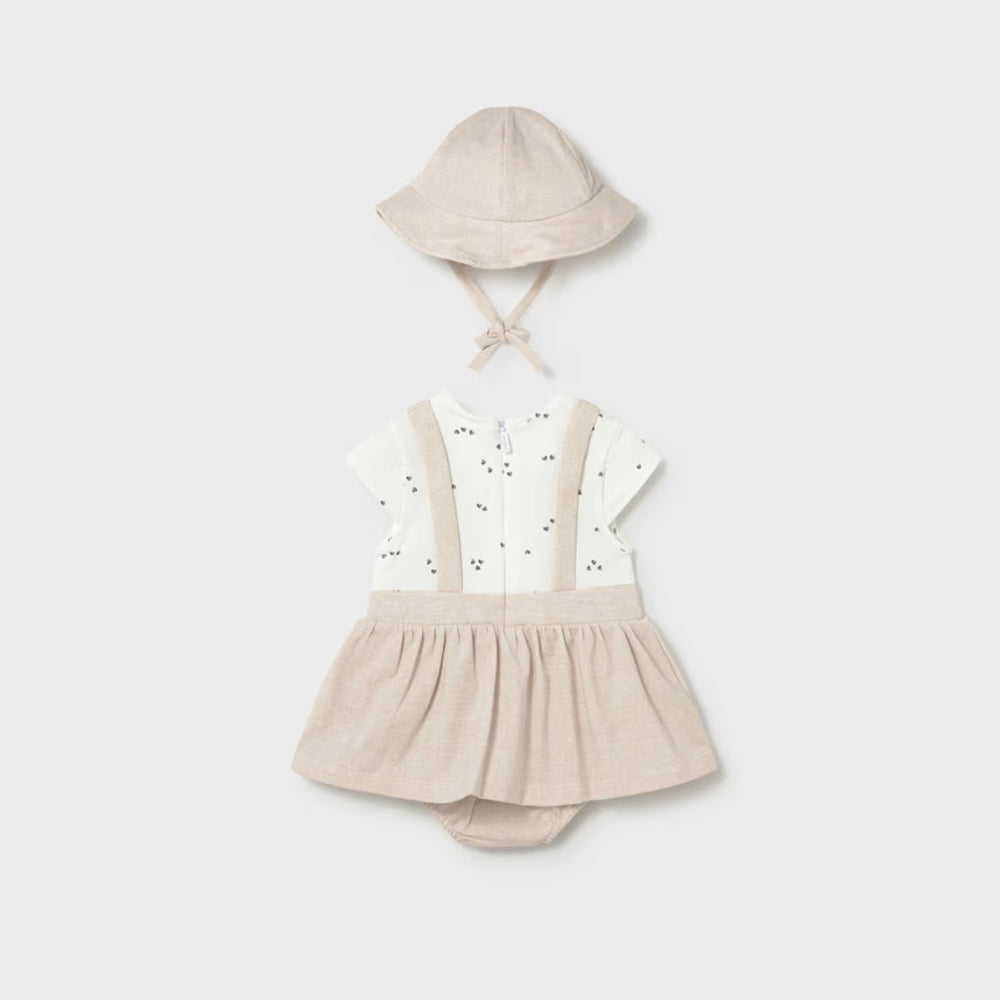 Vestido Peto Simulado Con Gorro Recién Nacido Trigo Mayoral
