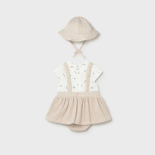 Vestido Peto Simulado Con Gorro Recién Nacido Trigo Mayoral