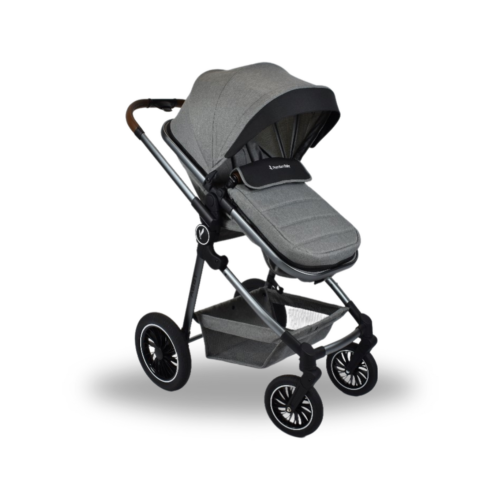 Combo Coche Moises Abby Gris + Cuna Colecho Eléctrica de Lujo Priori