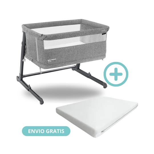 Corral Cuna Colecho Portable Bedside Nest Gris + Colchoneta Ultrasuave