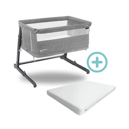 Corral Cuna Colecho Portable Bedside Nest Gris + Colchoneta Ultrasuave