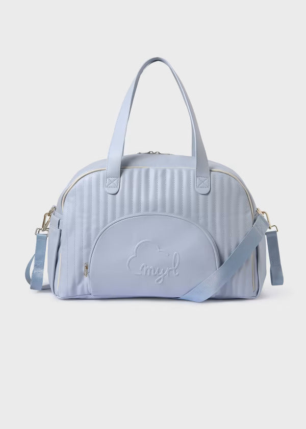 Combo Pañalera Bolso Acolchado + Neceser Oval Bebé Mayoral Cielo