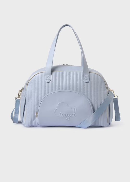 Combo Pañalera Bolso Acolchado + Neceser Oval Bebé Mayoral Cielo