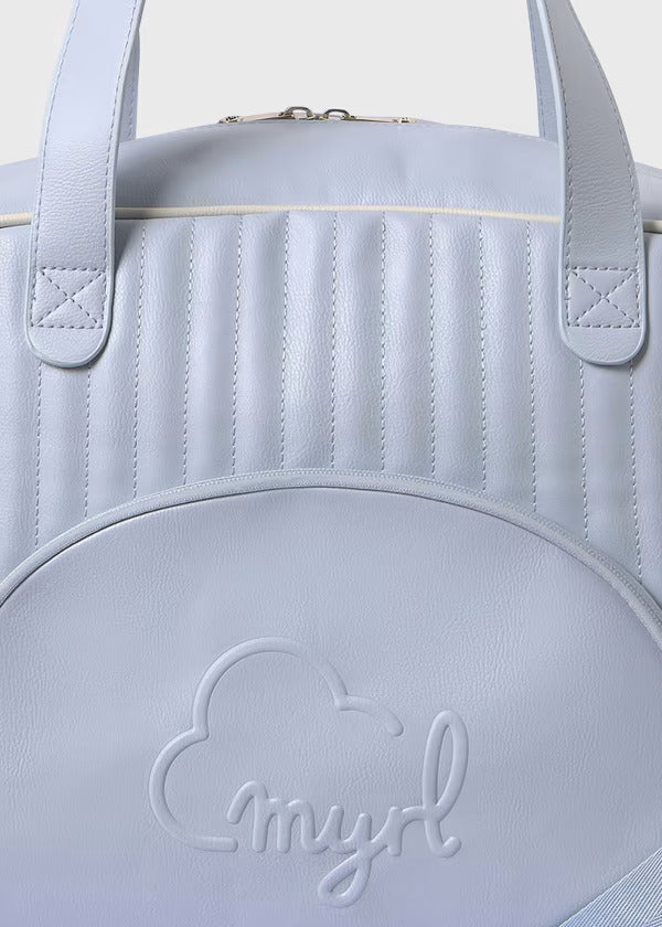 Combo Pañalera Bolso Acolchado + Neceser Oval Bebé Mayoral Cielo