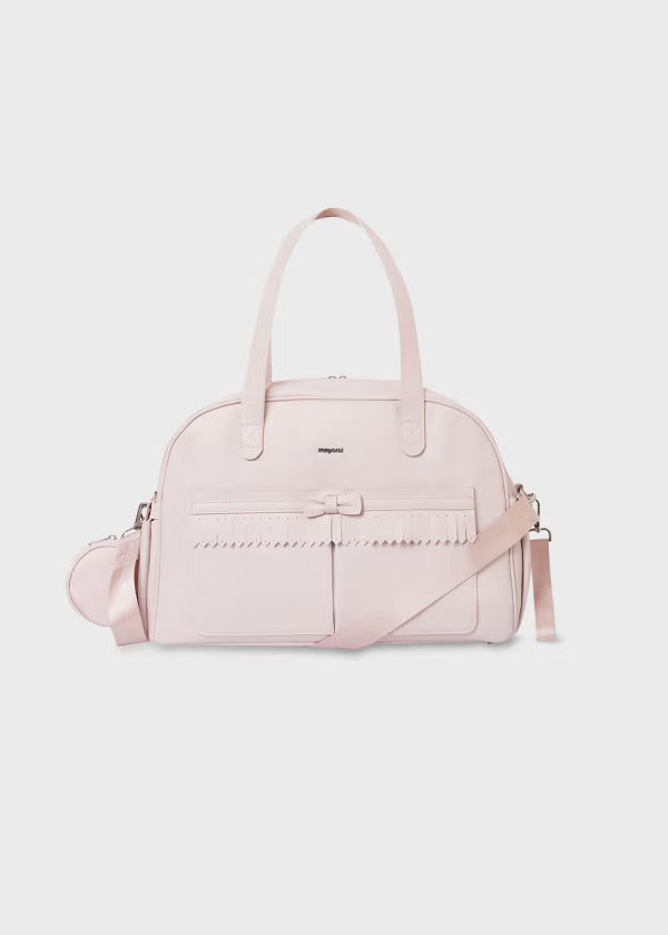 Combo Pañalera Bolso + Neceser y Cambiador Flecos Bebé Mayoral Baby Pink