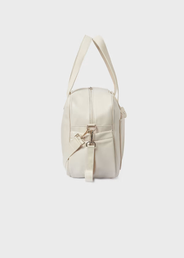 Combo Pañalera Bolso Pliegue + Neceser Oval Bebé Mayoral Crema