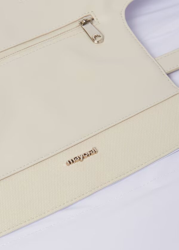 Combo Pañalera Bolso Pliegue + Neceser Oval Bebé Mayoral Crema