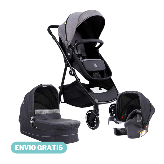 Coche Moises Travel 4 en 1 Pommo Coolbaby - Gris Claro