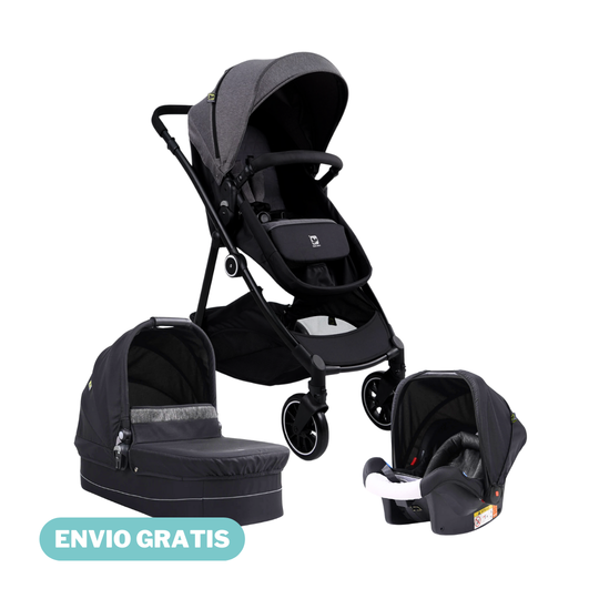 Coche Moises Travel 4 en 1 Pommo Coolbaby - Gris oscuro