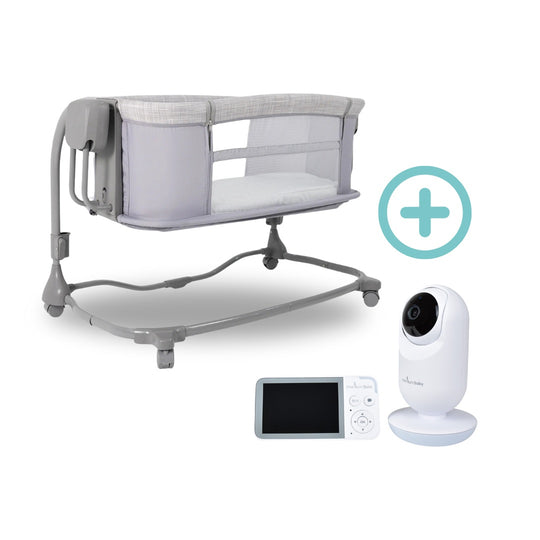 Cuna Colecho Eléctrica de Lujo Polo Priori + Monitor de Audio y Video Nova Pro Premium Baby