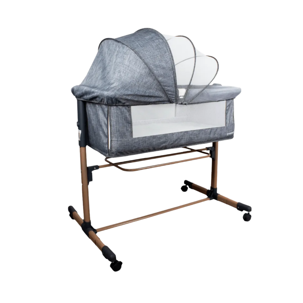 Cuna Colecho Side By Side Bebesit Gris-Dorado + Colchoneta Ultra Suave