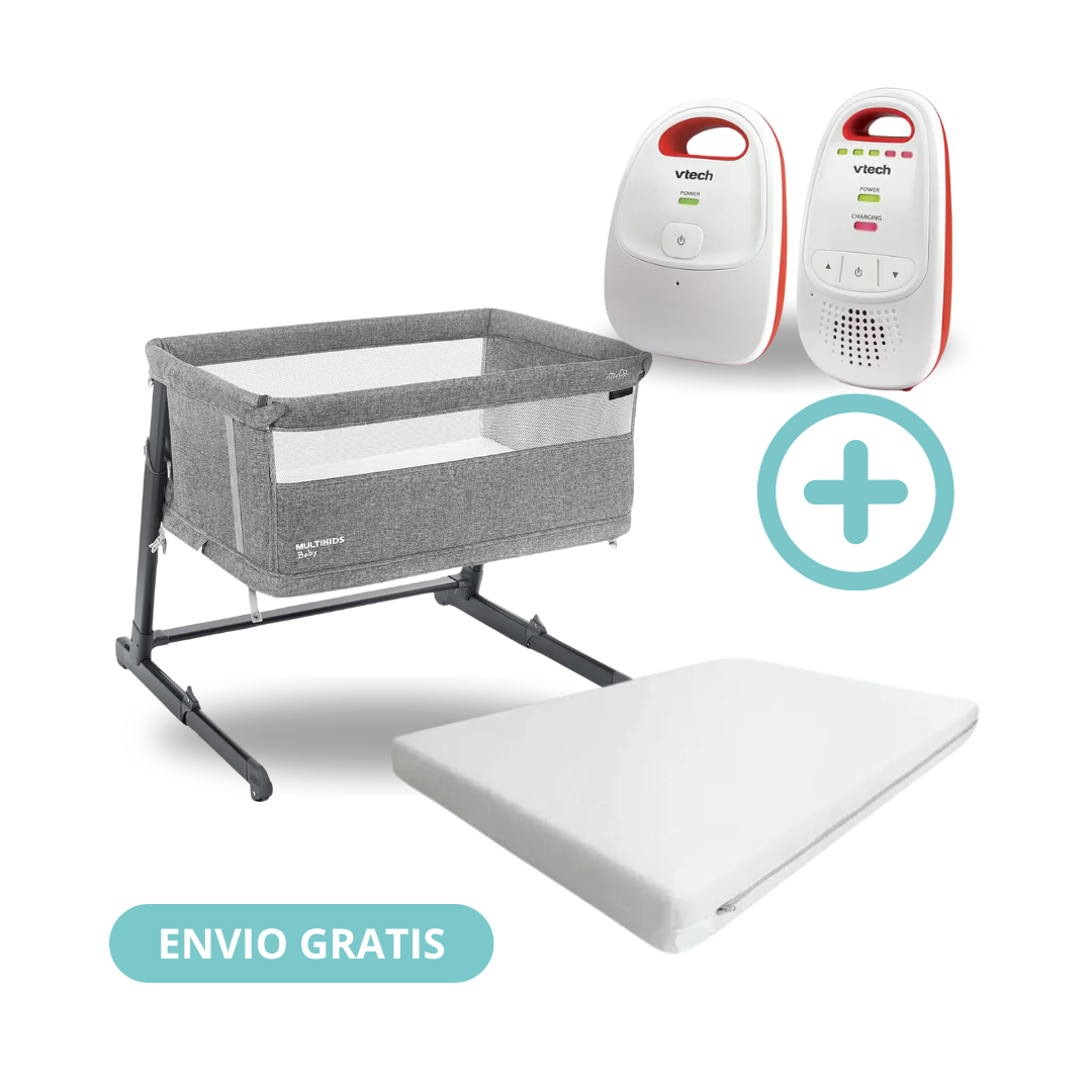 Combo Corral Cuna Colecho Bedside Nest + Colchoneta Ultrasuave + Monitor Dect Básico Vtech