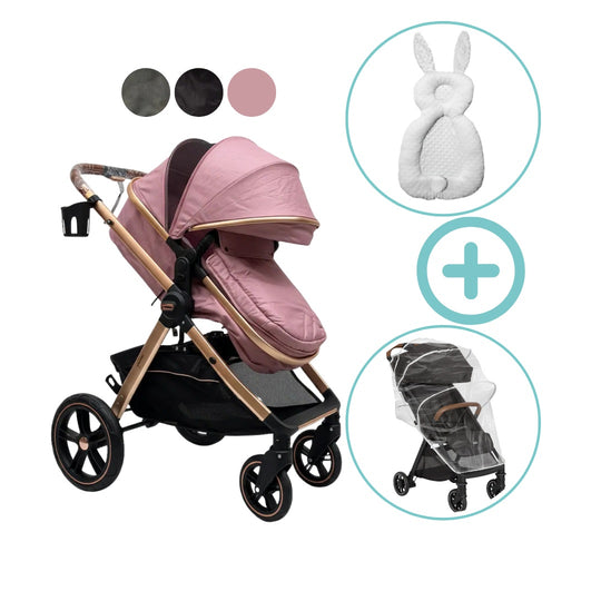 Combo Coche Para Bebé Moises Milano Maxibaby + Forro De Lluvia Y Almohada Estabilizadora