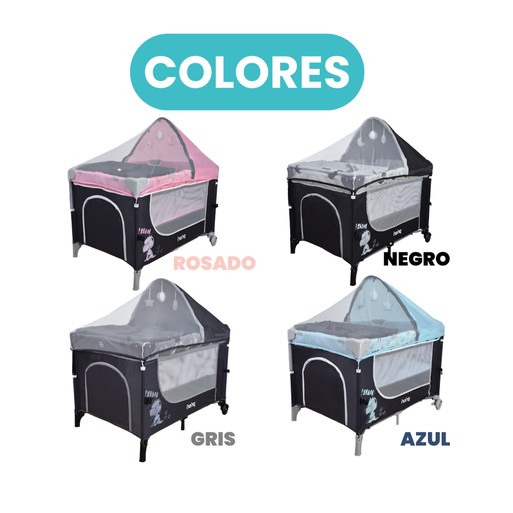 Combo Cuna Corral Colecho Madison Priori + Colchón + Forro Antifluido + Sábanas Beige Cloudbaby