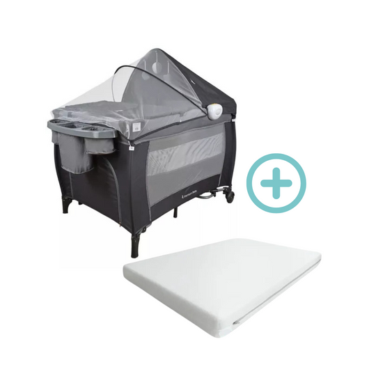 Corral Nápoles 2.0 Premium Baby Gris + Colchón Ortopédico