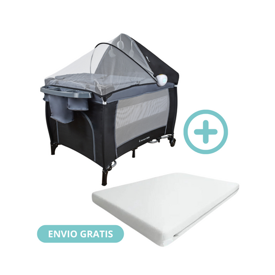 Corral Nápoles 2.0 Premium Baby Negro + Colchón Ortopédico