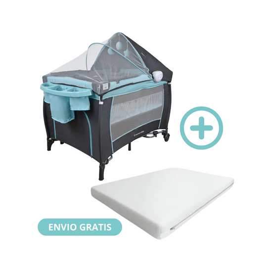 Corral Nápoles 2.0 Premium Baby Azul + Colchón Ortopédico