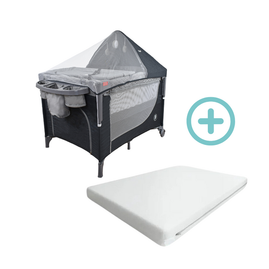 Cuna Corral Colecho Pro Max Priori Negro + Colchón Ortopédico