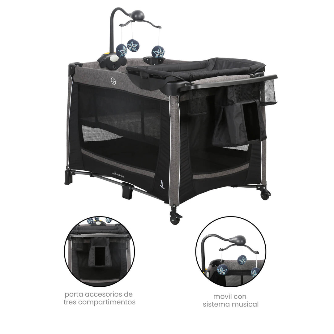 Cuna Corral Toronto Premium Baby Negro