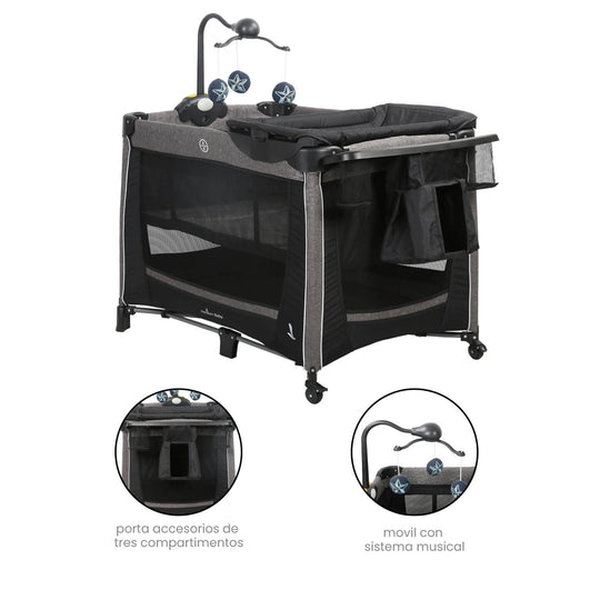 Cuna Corral Toronto Premium Baby Negro