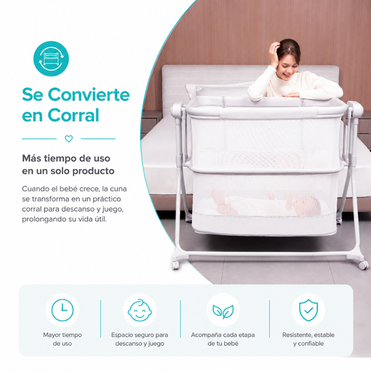 Combo Mastela Cuna Colecho y Corral Electrica + Silla Mecedora Electrica