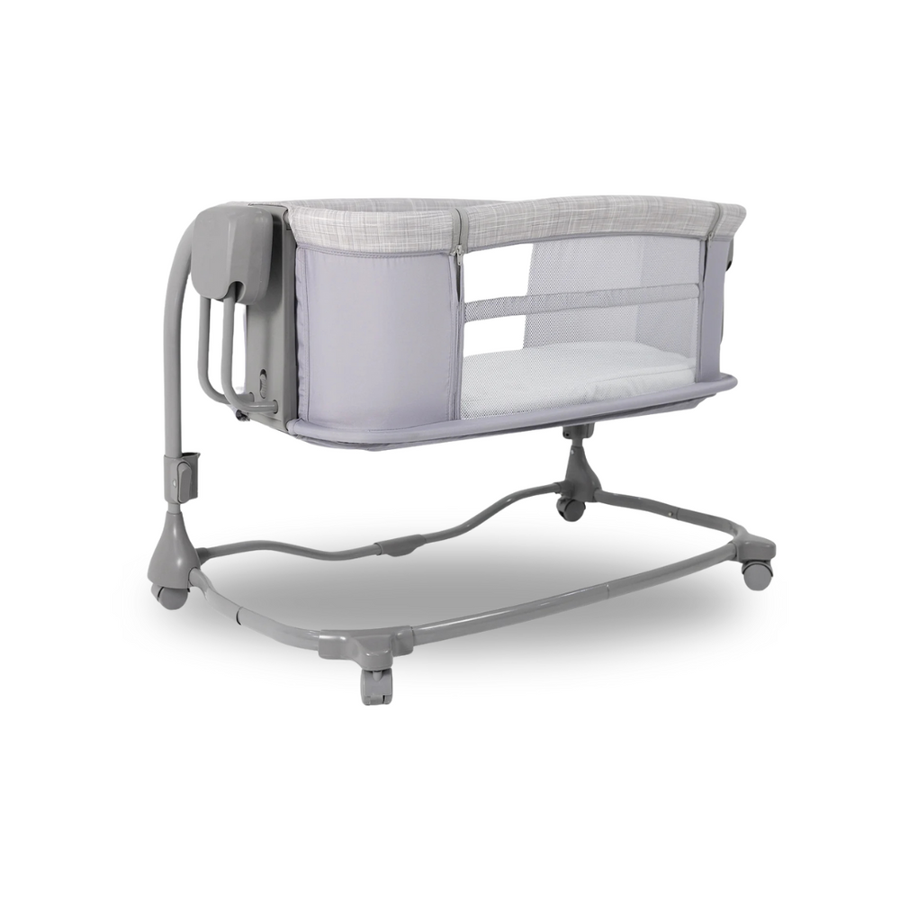 Cuna Colecho Eléctrica de Lujo Polo Priori + Monitor de Audio y Video Nova Pro Premium Baby + Sabanas + Forro Para Colchon + Colchon