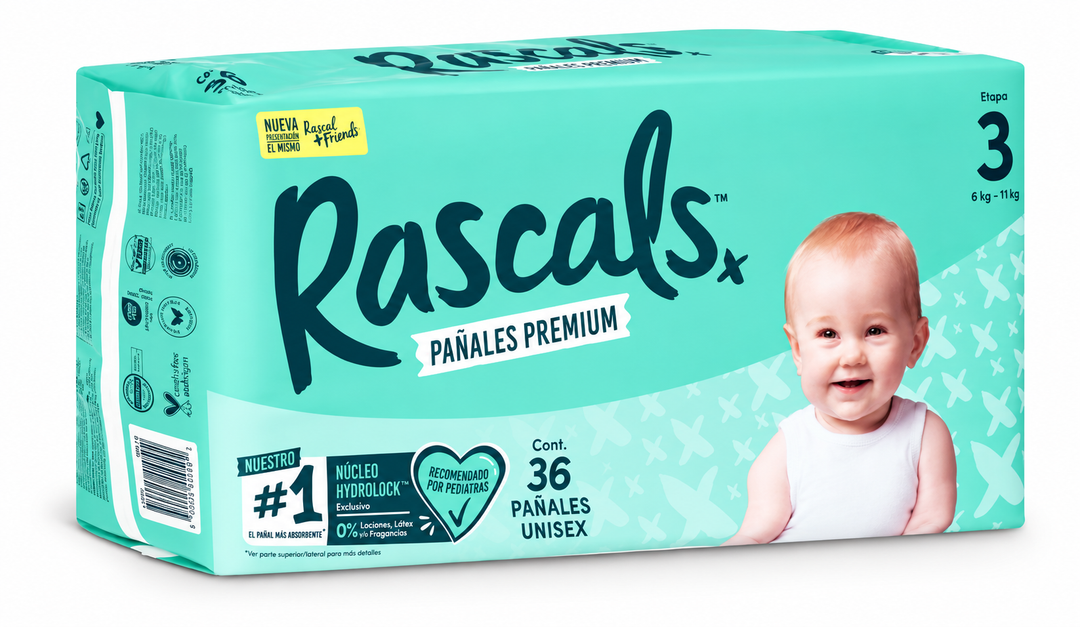 Pañales T3 X 36 Unds Rascals