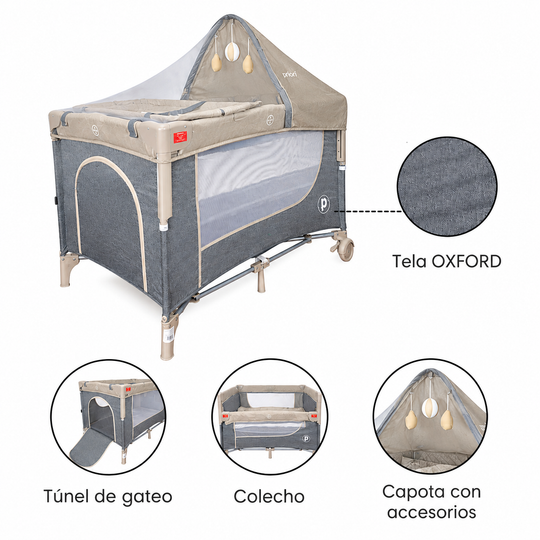 Corral Cuna Colecho Madison Plus - Priori  Beige