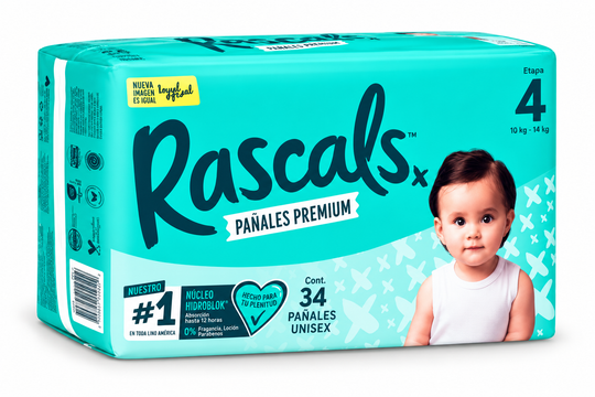 Pañales T4 X 34 Unds Rascals