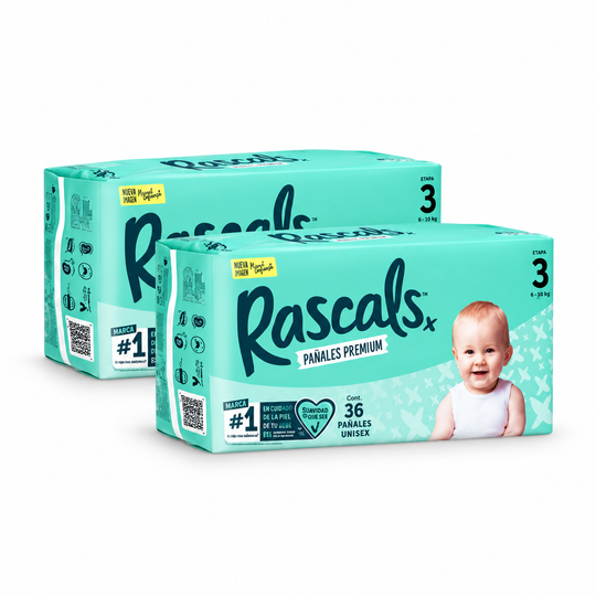 Set X 2 Pañales Rascals T3 X 36 Unds