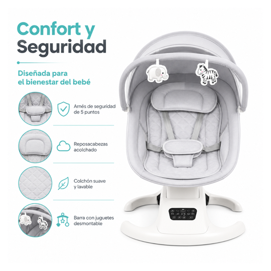 Combo Mastela Cuna Colecho y Corral Electrica + Silla Mecedora Electrica