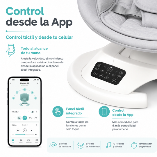 Combo Mastela Cuna Colecho y Corral Electrica + Silla Mecedora Electrica