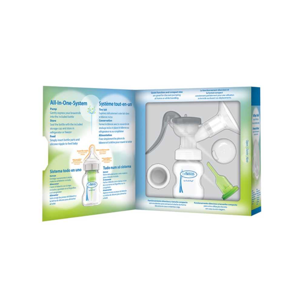 Extractor de Leche Manual con Biberón Boca Ancha Polipropileno 5oz Dr. Brown´s