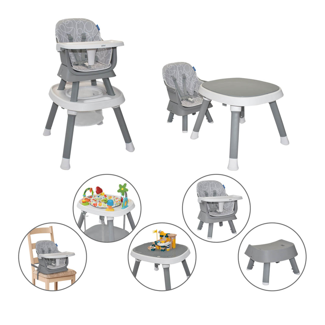 Silla Comedor Bebé 7en1 Priori Seven Gris