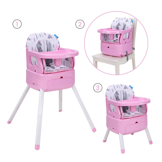 Silla Comedor Bebé 3 en1 Bony Priori Rosa