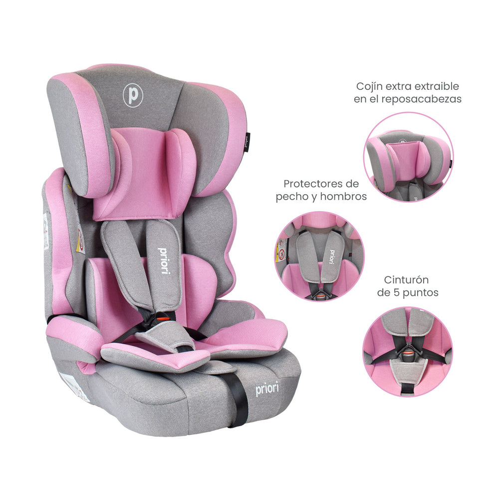 Silla Carro Bebe Priori Thunder Rosa