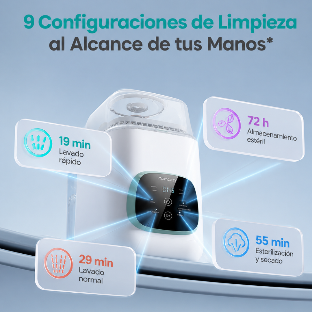KleanPal Pro Esterilizador y Lavadora de Biberones Para Bebés Momcozy