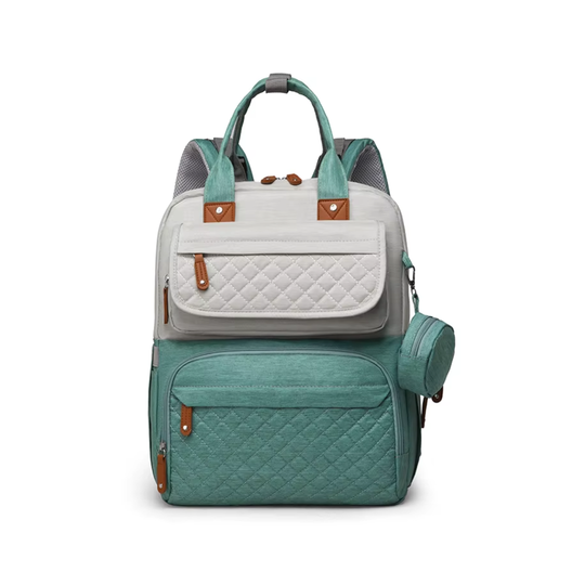 Pañalera Tipo Morral Multifuncional Zius + Accesorios Azul Aqua