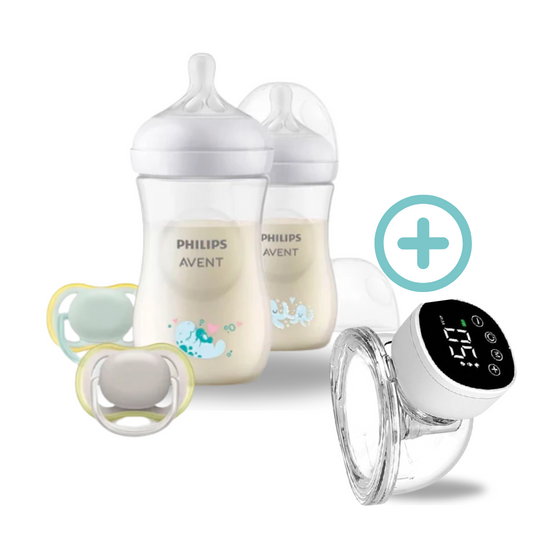 Combo Set de Regalo Decorado x 4 Natural Avent + Extractor Portátil Eléctrico Breast Pump