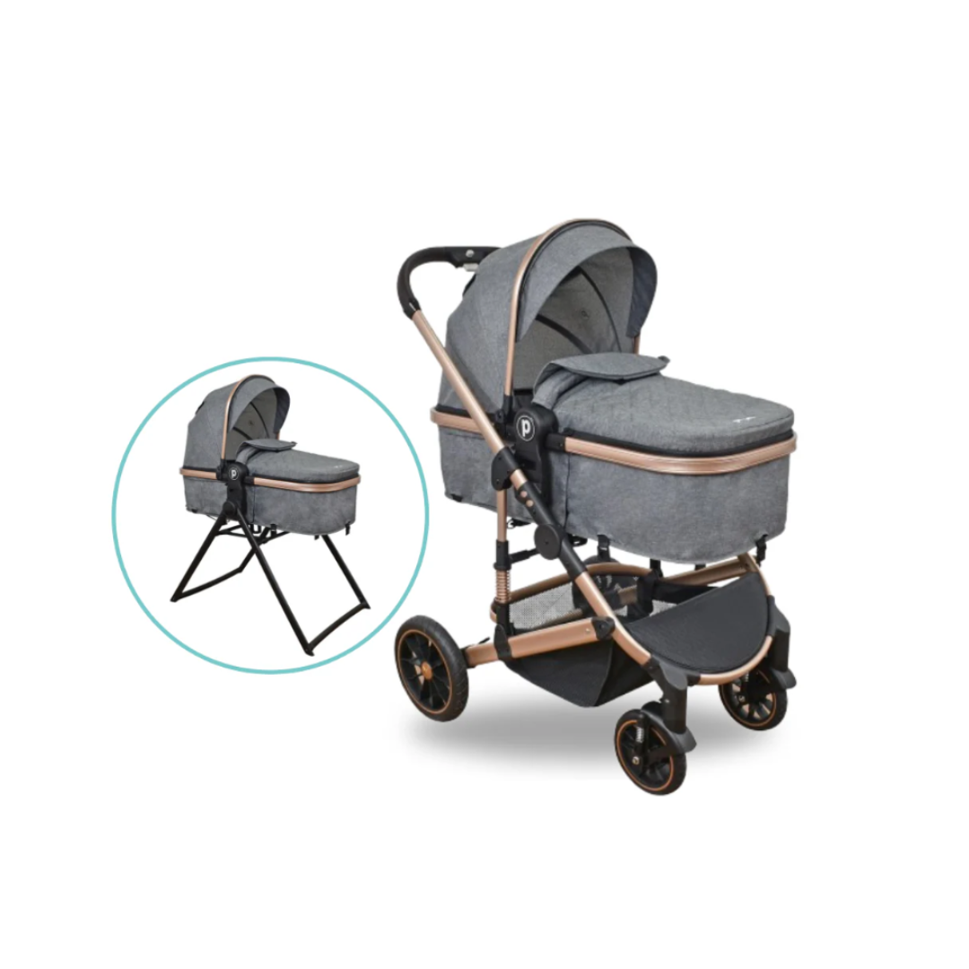Coche Para Bebé Moises de Lujo Cris Priori Gris