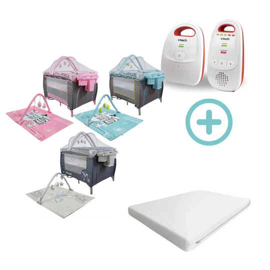 Combo Cuna Corral Miami Happy Baby + Colchoneta + Monitor De Audio Dect Vtech