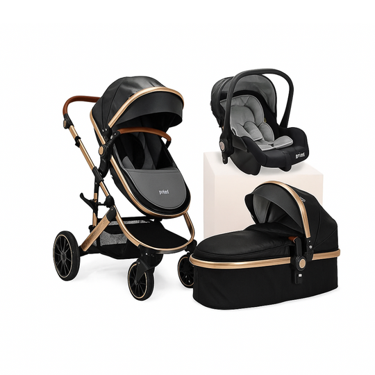 Coche Para Bebé Moises de Lujo Milo 3 en 1 Priori Negro